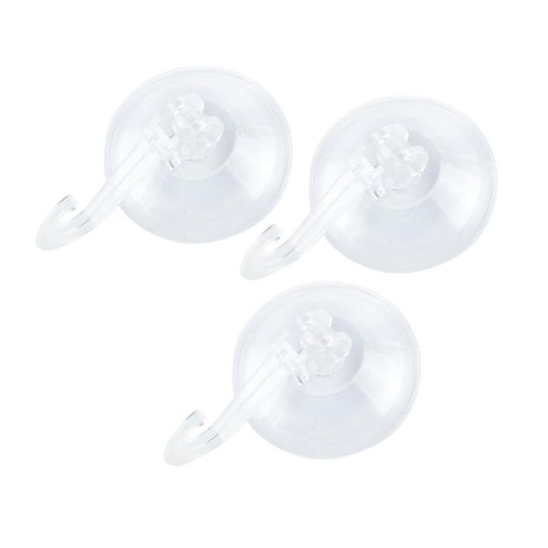 3 Pack Clear Suction Hooks - 5.5cm