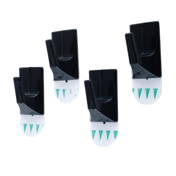 4 Pack Black Plastic Removable Hooks - 3cm x 2cm