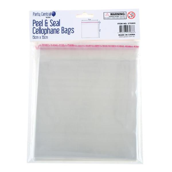 50 Pack Premium Peel & Seal Cellophane Bags - 15cm x 15cm