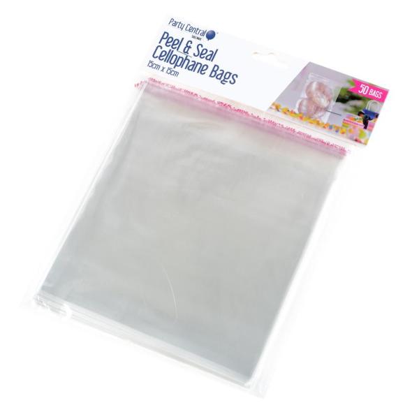 50 Pack Premium Peel & Seal Cellophane Bags - 15cm x 15cm