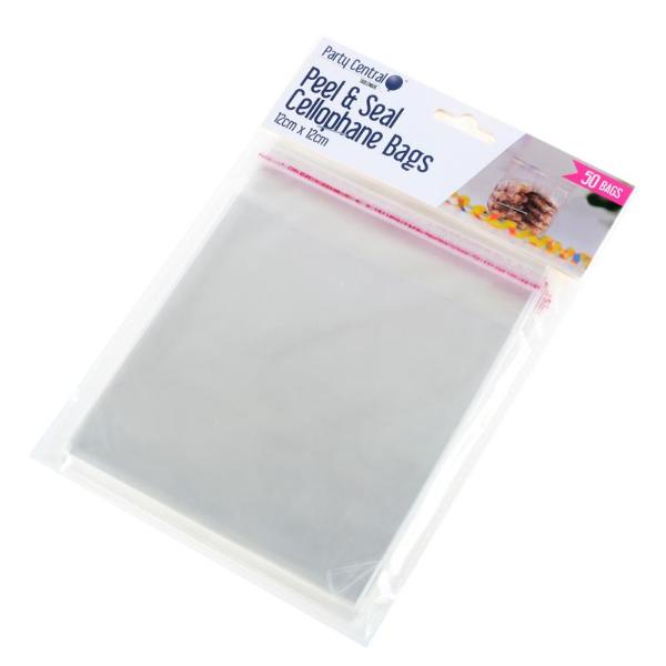 50 Pack Premium Peel & Seal Cellophane Bags - 12cm x 12cm