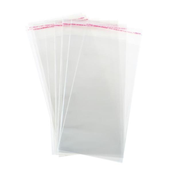 40 Pack Premium Peel & Seal Cellophane Bags - 10cm x 22cm