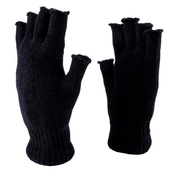 2 Pack Women Black Thermal Heat Control Fingerless Gloves