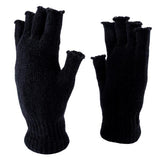 Load image into Gallery viewer, 2 Pack Women Black Thermal Heat Control Fingerless Gloves
