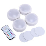 Load image into Gallery viewer, 4 Pack Illuminex Battery Operated Puck Lights With Remote Control
