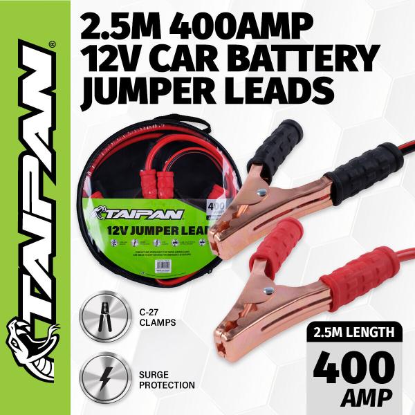 Taipan 400A C-27 Clamps & Surge Protection Jumper Lead Cables - 250cm