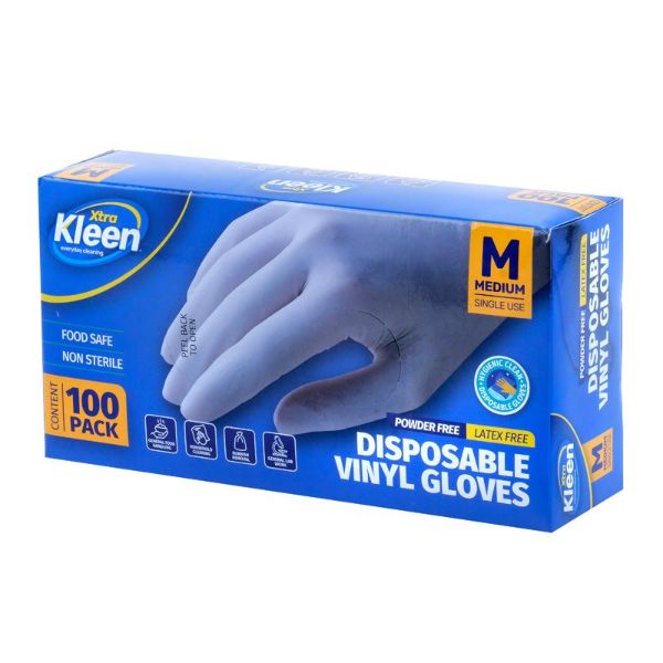 100 Pack Medium Vinyl Disposable Gloves