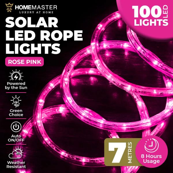 Rose Pink Led Solar Rope Light - 700cm