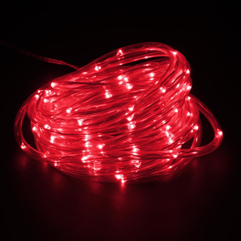 Scarlet Red Led Solar Rope Light - 700cm