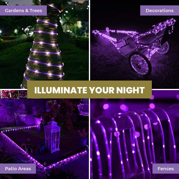 Purple Royale Led Solar Rope Light - 700cm