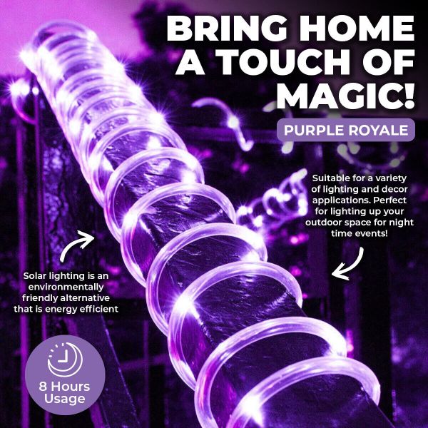 Purple Royale Led Solar Rope Light - 700cm