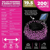 Load image into Gallery viewer, Pink Led Solar Weather Resistant Fairy Lights - 19.5m
