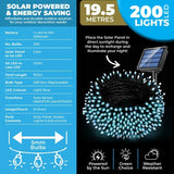 Load image into Gallery viewer, Blue Led Solar Weather Resistant Fairy Lights - 19.5m
