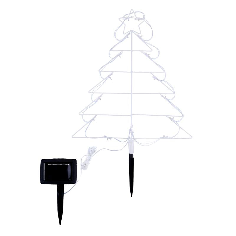 Multicolour Solar Light Led Silhouette Christmas Tree Stakes - 43cm x 51cm x 190cm