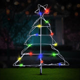 Load image into Gallery viewer, Multicolour Solar Light Led Silhouette Christmas Tree Stakes - 43cm x 51cm x 190cm
