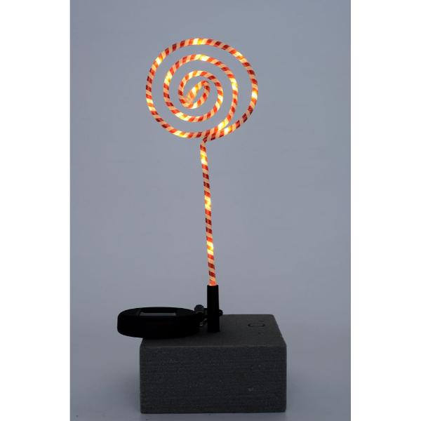 Solar Candy Cane Led Stake Lollypop - 10cm x 10cm