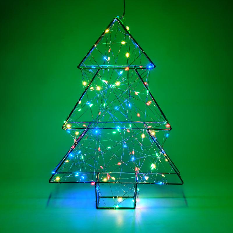 Multicolour Light Up Low Voltage Led 3D Decorative Christmas Tree - 28cm x 6cm x 40cm