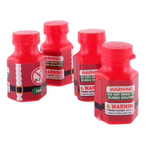 4 Pack Mini Santa Bubble Solution - 18ml
