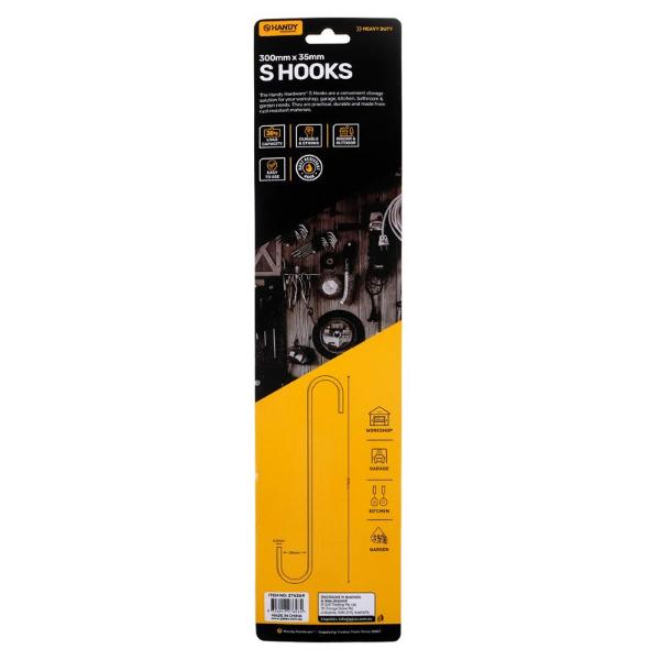 2 Pack Chrome Heavy Duty S Hook - 30cm x 35cm x 6.3cm