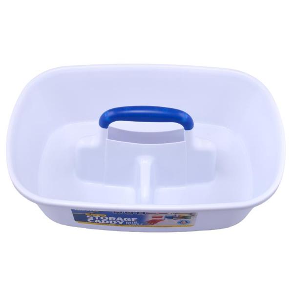 White Plastic Cleaning & Storage Caddy With Carry Handle