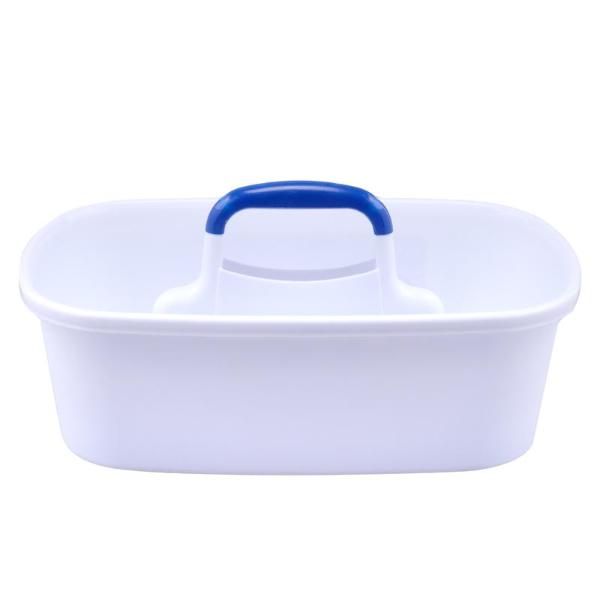 White Plastic Cleaning & Storage Caddy With Carry Handle