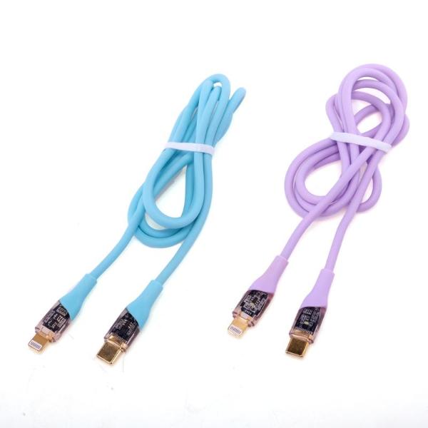 Assorted Charge & Sync USB C To 8 Pin PVC Cable - 100cm
