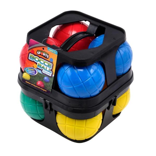 Bocce Ball Game Set 9pce Large Ball: 7cm & Small Ball 3cm Red, Green, Blue & Yellow