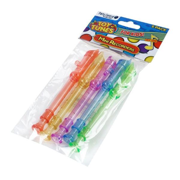 5 Pack Mini Musical Recorders Toy - 13.5cm