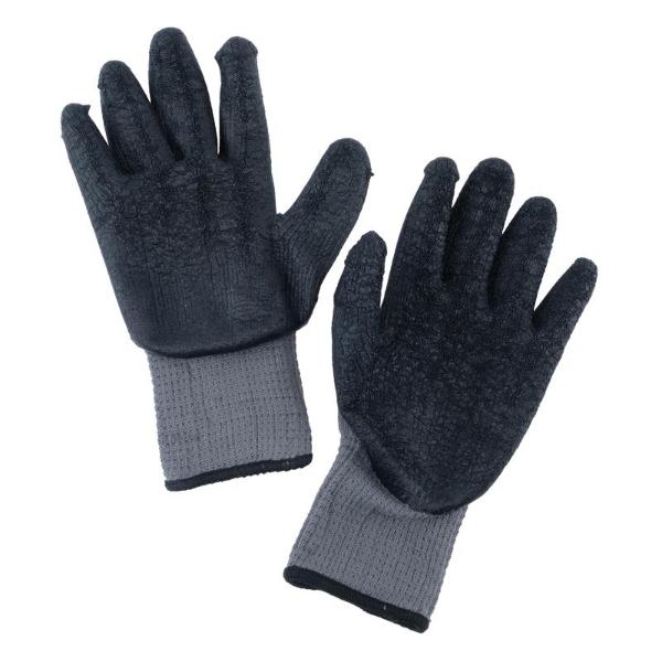 Grey & Black Working Gloves With Grip Palm - OSFM