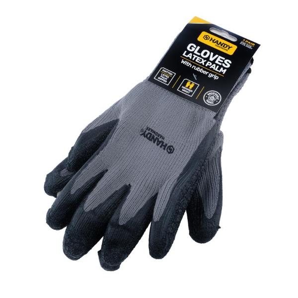 Grey & Black Working Gloves With Grip Palm - OSFM