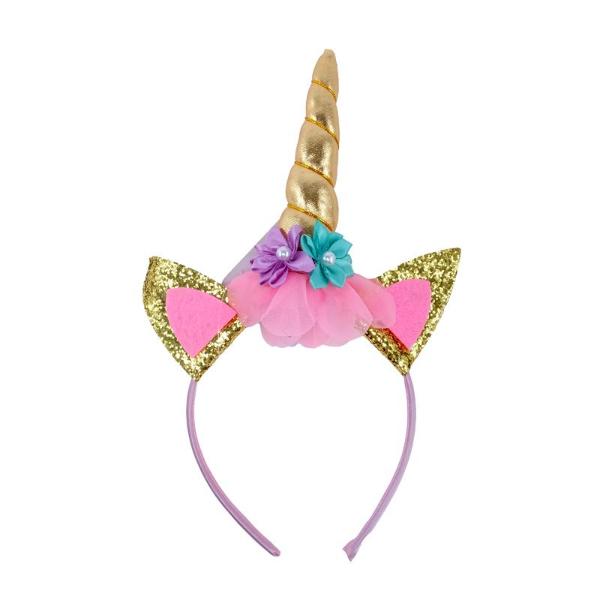 Rainbow Bunny Ear & Unicorn Glitter Headband - 17cm x 26cm