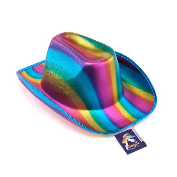 Premium Rainbow Cowboy Metallic Children Craft Hat - 37cm x 32cm x 12.5cm