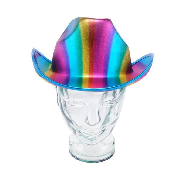 Premium Rainbow Cowboy Metallic Children Craft Hat - 37cm x 32cm x 12.5cm