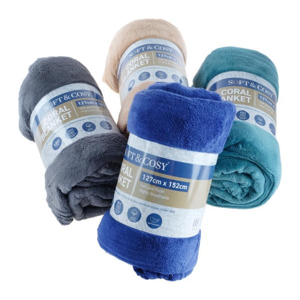 Coral Fleece Blacket - 127cm x 152cm