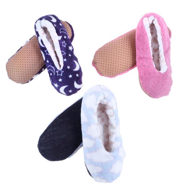 Womens Footlet Sherpa Lined No Ribbon Slippers