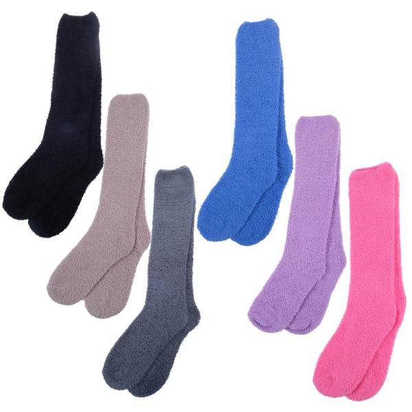 2 Pack Women Microfibre Knee High Socks - 52cm