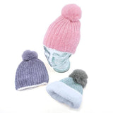 Load image into Gallery viewer, Lined Pom Pom Thermal Heat Control Kids Beanie
