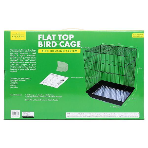 Flat Top Bird Cage - 37cm x 28cm x 48cm