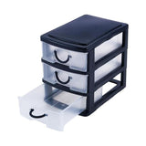Load image into Gallery viewer, Small Black With Transparent Front 3 Drawer Storage - 13cm x 8.2cm x 11.7cm
