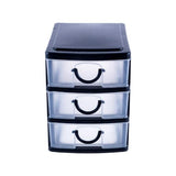 Load image into Gallery viewer, Small Black With Transparent Front 3 Drawer Storage - 13cm x 8.2cm x 11.7cm
