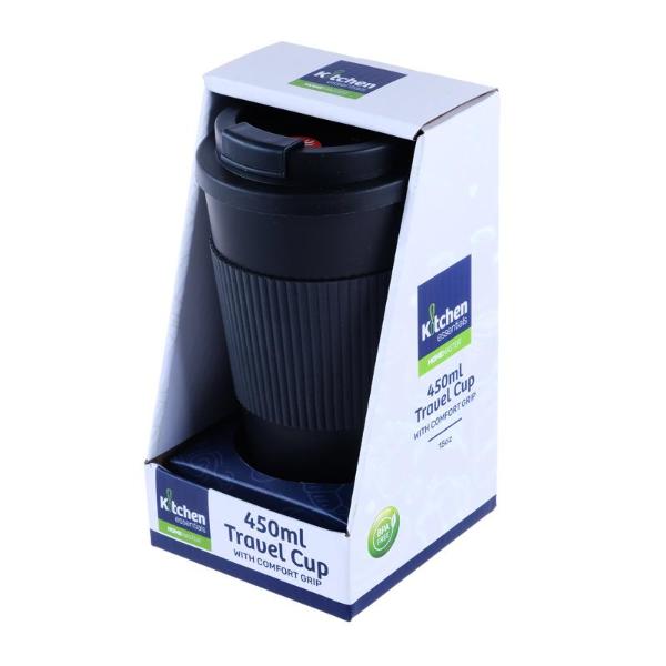 Black Tall Travel Coffee Mug - 450ml