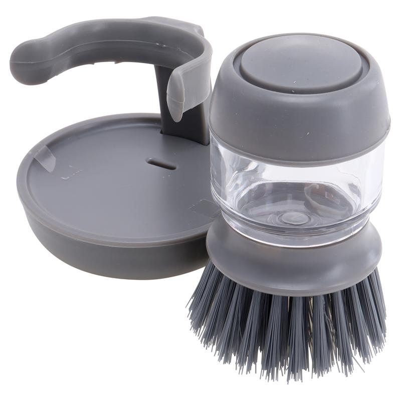 Deluxe Refillable Palm Dish Brush With Holder