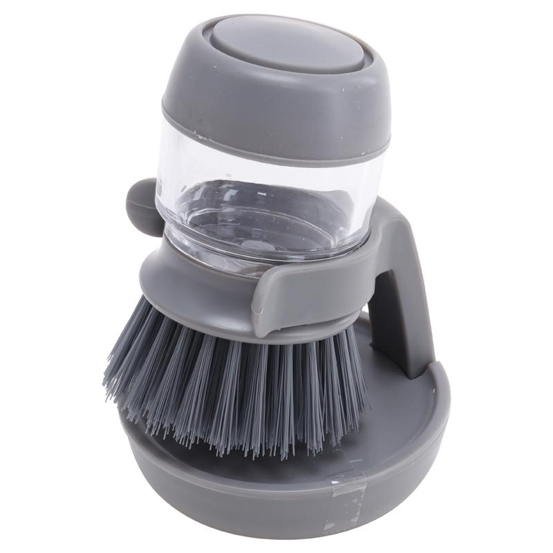 Deluxe Refillable Palm Dish Brush With Holder