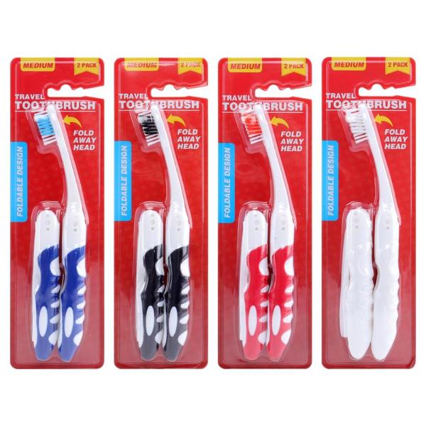 2 Pack Folding Travel Toothbrush