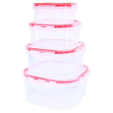 Load image into Gallery viewer, 4 Pack Square Lock It Fresh Food Container - 250ml x 650ml x 1100ml x 1700ml
