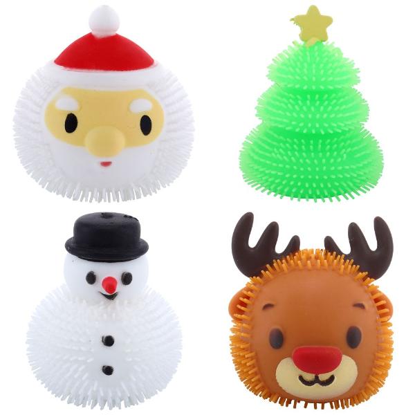 Christmas Squeeze Light Up Ball Toy - 6.5cm