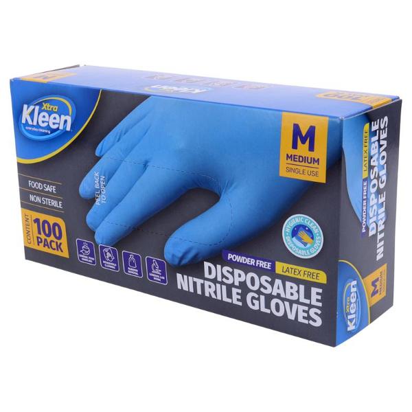 100 Pack Medium Powder Free Disposable Gloves