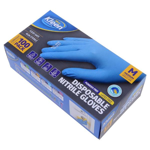 100 Pack Medium Powder Free Disposable Gloves