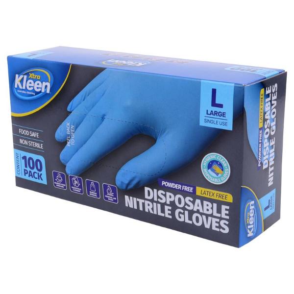 100 Pack Large Powder Free Disposable Gloves