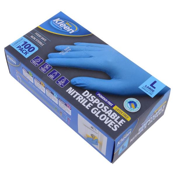 100 Pack Large Powder Free Disposable Gloves